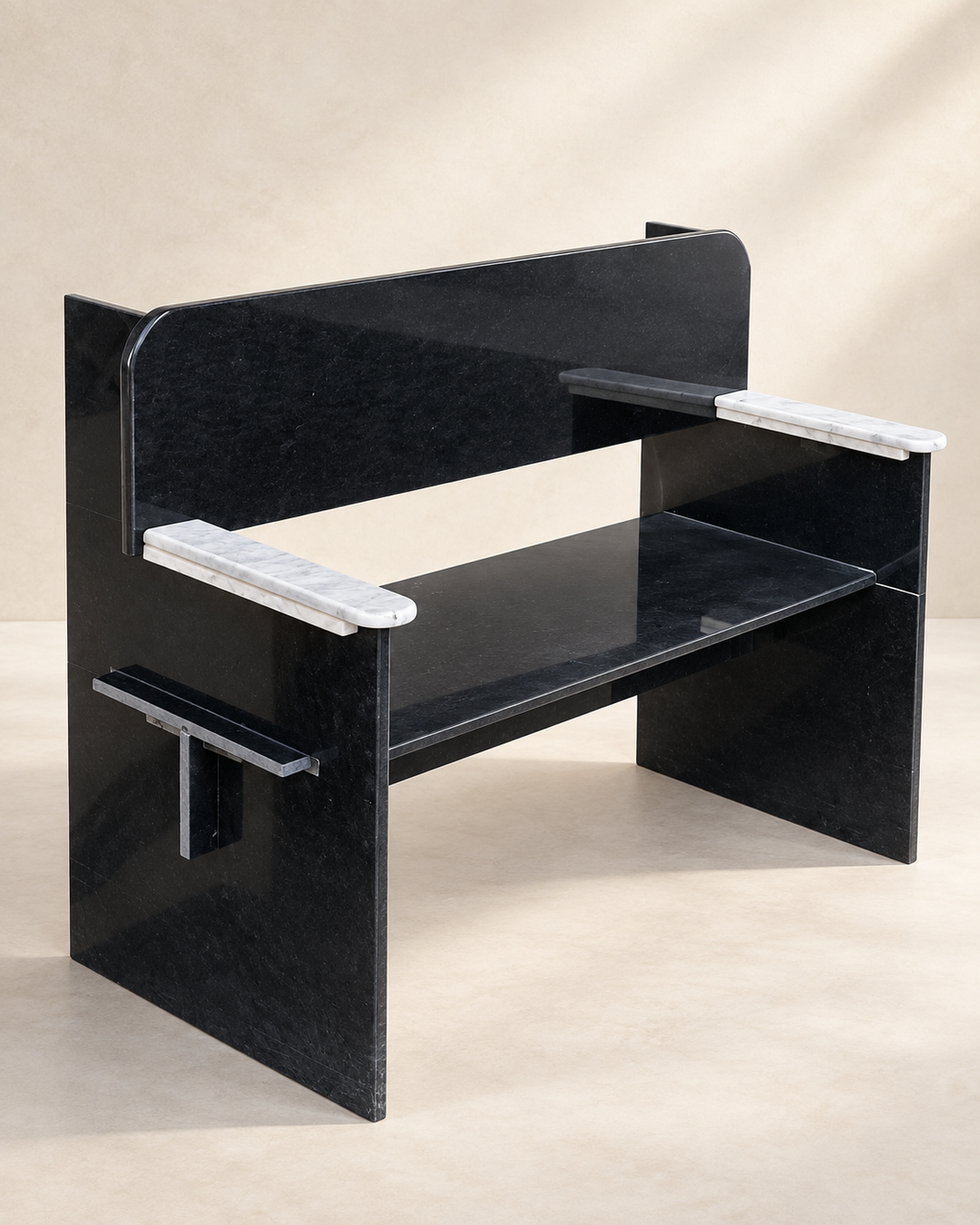 Noir Stone Armchair Bench